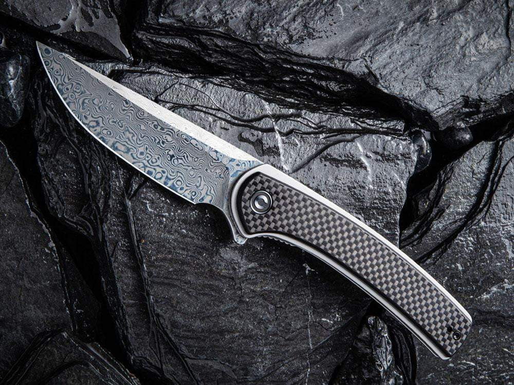 CIVIVI - C2002DS Asticus - DAMASCUS blade - Carbon Fiber over G10 Handle - True Talon