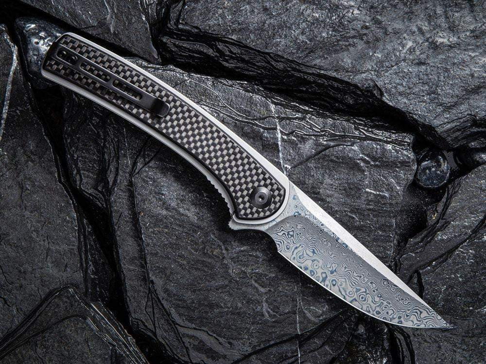 CIVIVI - C2002DS Asticus - DAMASCUS blade - Carbon Fiber over G10 Handle - True Talon