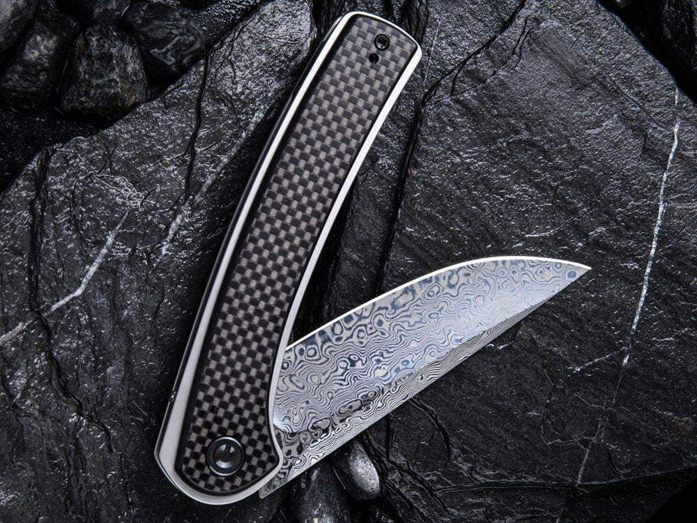 CIVIVI - C2002DS Asticus - DAMASCUS blade - Carbon Fiber over G10 Handle - True Talon