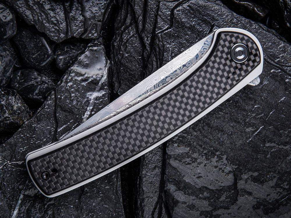 CIVIVI - C2002DS Asticus - DAMASCUS blade - Carbon Fiber over G10 Handle - True Talon