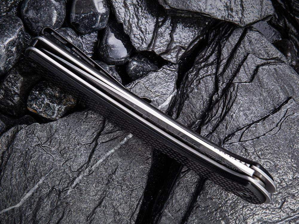 CIVIVI - C2002DS Asticus - DAMASCUS blade - Carbon Fiber over G10 Handle - True Talon