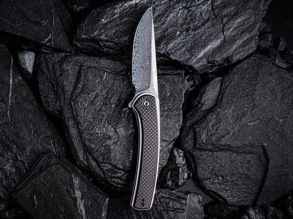 CIVIVI - C2002DS Asticus - DAMASCUS blade - Carbon Fiber over G10 Handle - True Talon
