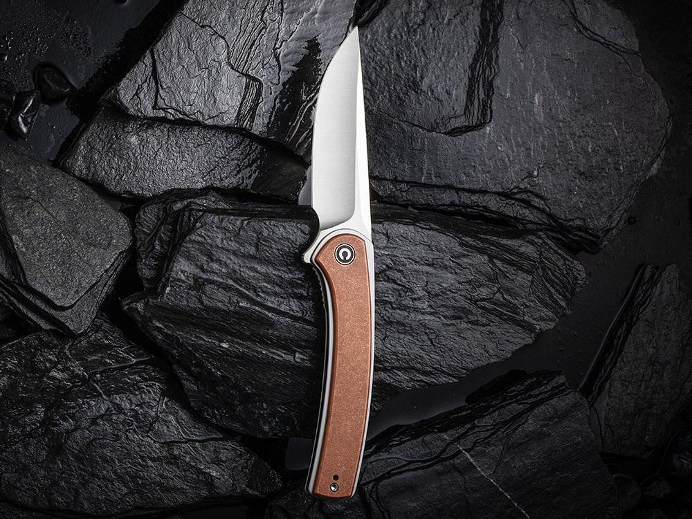 ** HERE NOW ** CIVIVI - C2002F Asticus - D2 blade - Copper handle Handle - True Talon