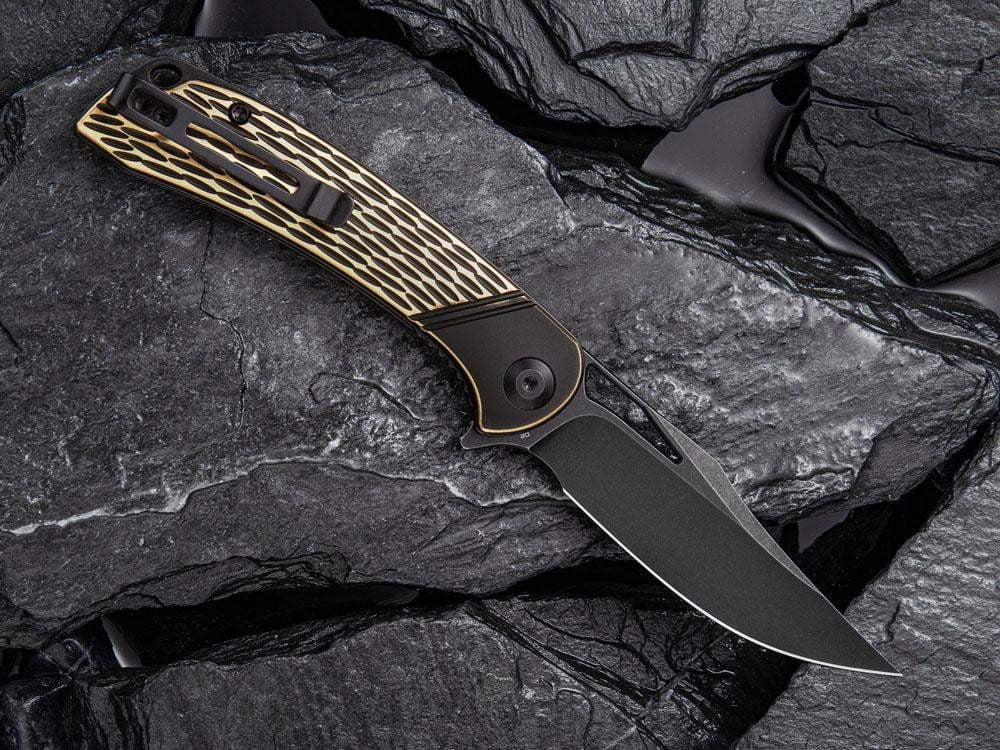 ** HERE NOW ** CIVIVI - C2005E Dogma - D2 blade - BLACK BRASS Handle - True Talon