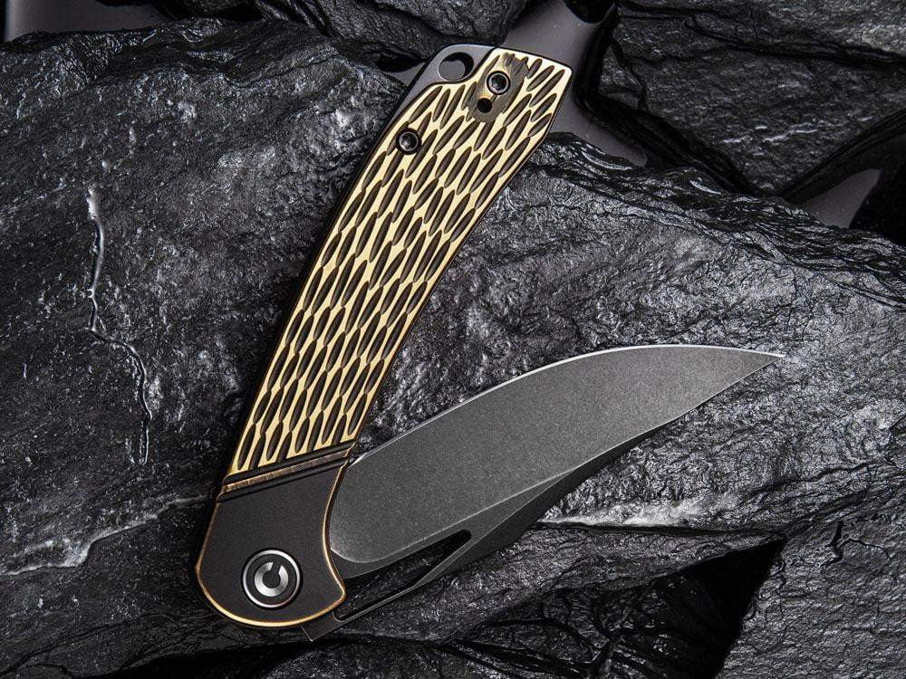 ** HERE NOW ** CIVIVI - C2005E Dogma - D2 blade - BLACK BRASS Handle - True Talon