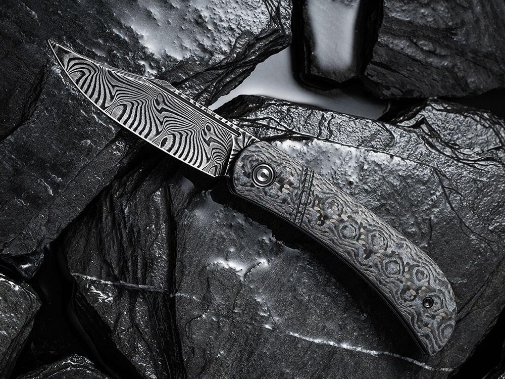 CIVIVI - C2015DS-1 Appalachian Drifter - DAMASCUS BLADE - Slip Joint - G10 & Carbon Fiber Handles - True Talon