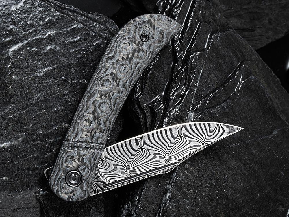 CIVIVI - C2015DS-1 Appalachian Drifter - DAMASCUS BLADE - Slip Joint - G10 & Carbon Fiber Handles - True Talon