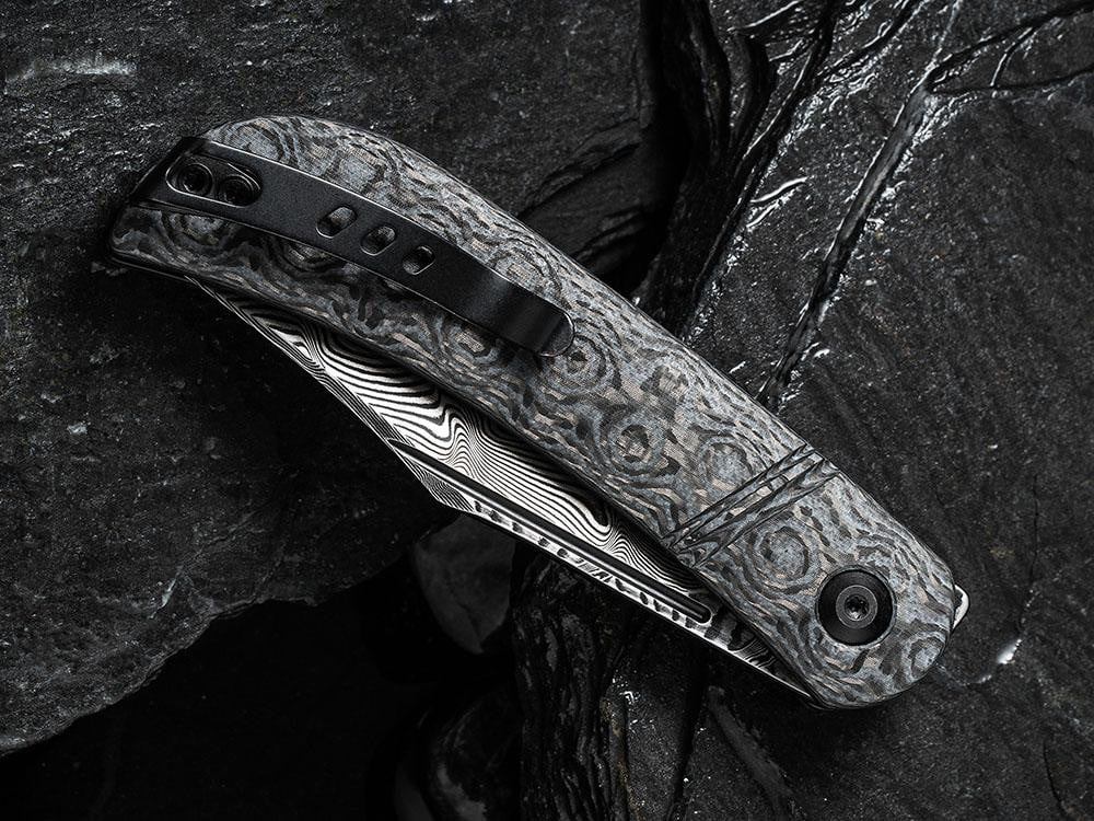 CIVIVI - C2015DS-1 Appalachian Drifter - DAMASCUS BLADE - Slip Joint - G10 & Carbon Fiber Handles - True Talon