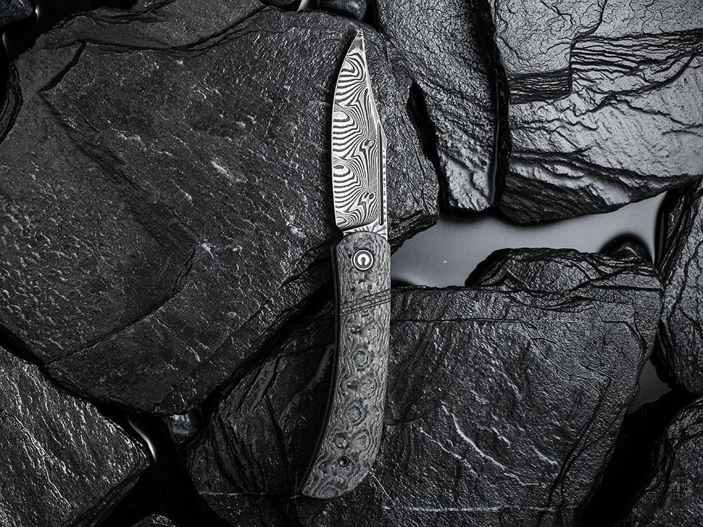 CIVIVI - C2015DS-1 Appalachian Drifter - DAMASCUS BLADE - Slip Joint - G10 & Carbon Fiber Handles - True Talon