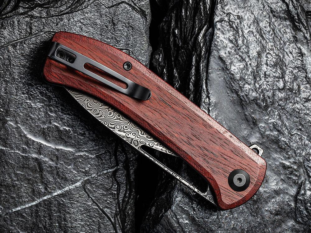 ** HERE NOW ** CIVIVI - C2024DS Riffle - DAMASCUS blade - Carbon Fiber or Sandal Wood Handle - True Talon