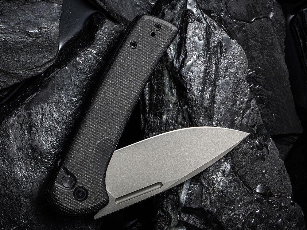 ** BACK AGAIN ** CIVIVI - C21006 CONSPIRATOR - NITRO V Blade - MICARTA OR CUI WOOD HANDLE - FLIPPER AND BUTTON LOCK COMBO