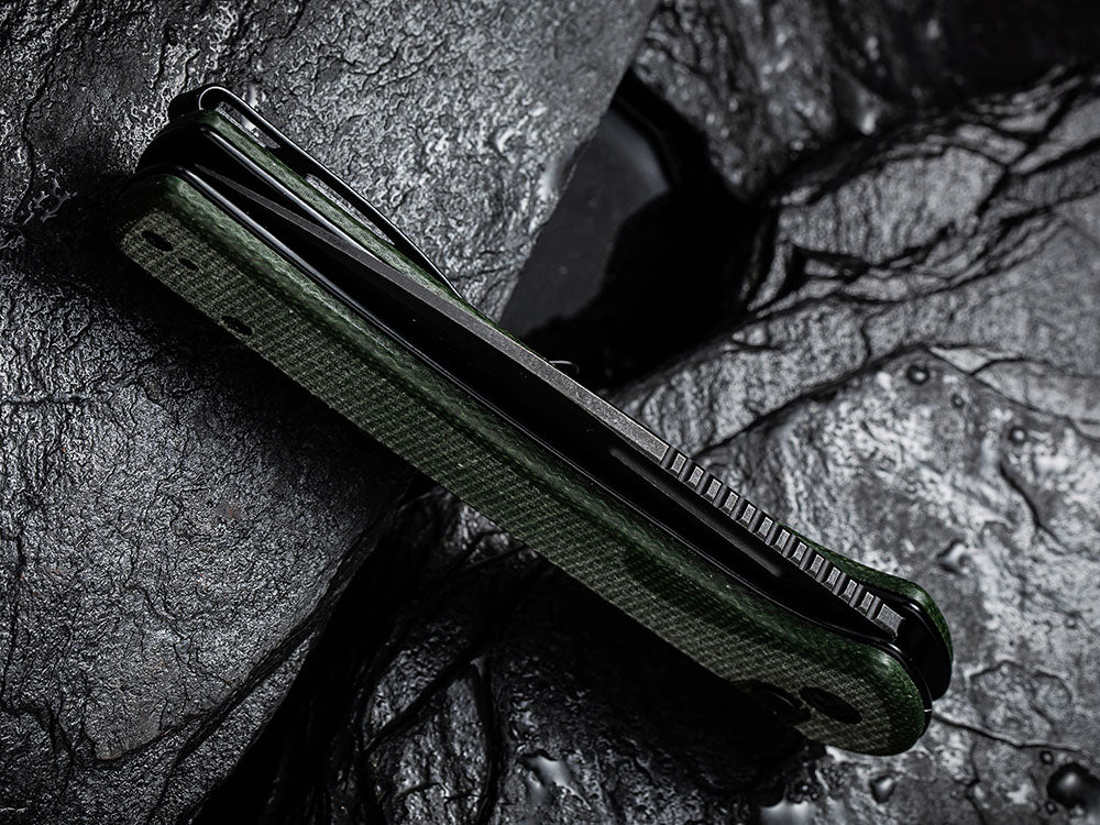 ** BACK AGAIN ** CIVIVI - C21006 CONSPIRATOR - NITRO V Blade - MICARTA OR CUI WOOD HANDLE - FLIPPER AND BUTTON LOCK COMBO