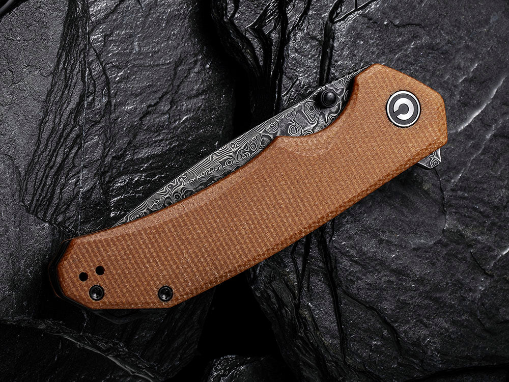 CIVIVI - C2102DS Brazen - Damascus DROP POINT blade - Micarta Handle