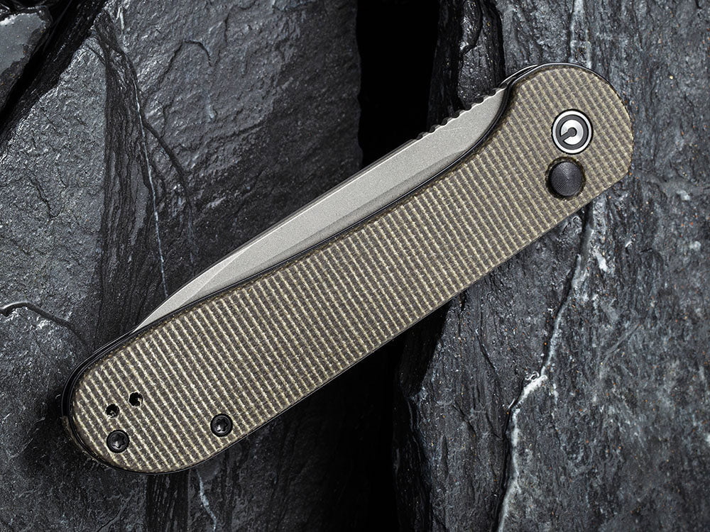 # ** BACK AGAIN ** CIVIVI C2103 Elementum BUTTON LOCK - Damascus or 14C28N Sandvik Blade - True Talon