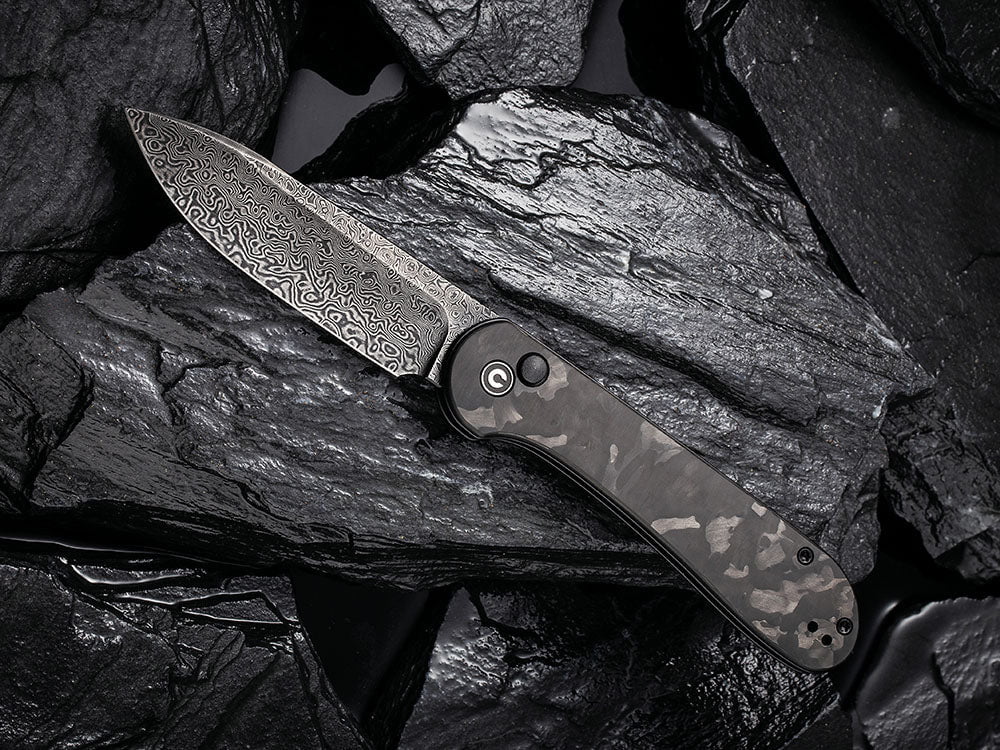 # ** BACK AGAIN ** CIVIVI C2103 Elementum BUTTON LOCK - Damascus or 14C28N Sandvik Blade - True Talon