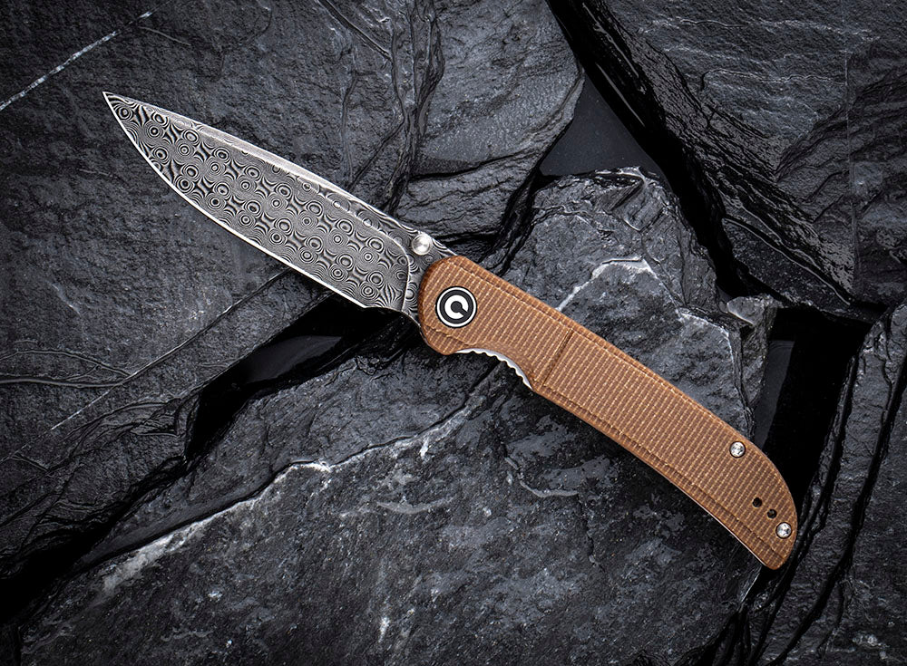 ** HERE NOW ** CIVIVI - C2107DS IMPERIUM - DAMASCUS blade - MICARTA Handle