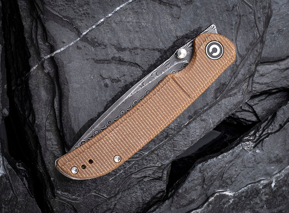 ** HERE NOW ** CIVIVI - C2107DS IMPERIUM - DAMASCUS blade - MICARTA Handle