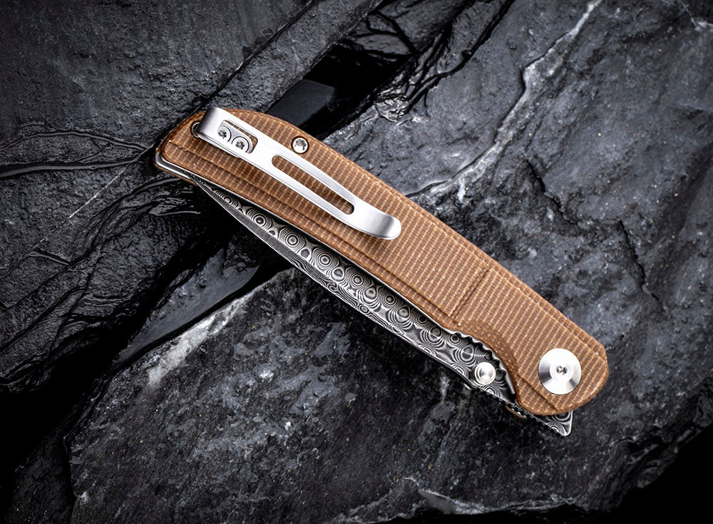 ** HERE NOW ** CIVIVI - C2107DS IMPERIUM - DAMASCUS blade - MICARTA Handle