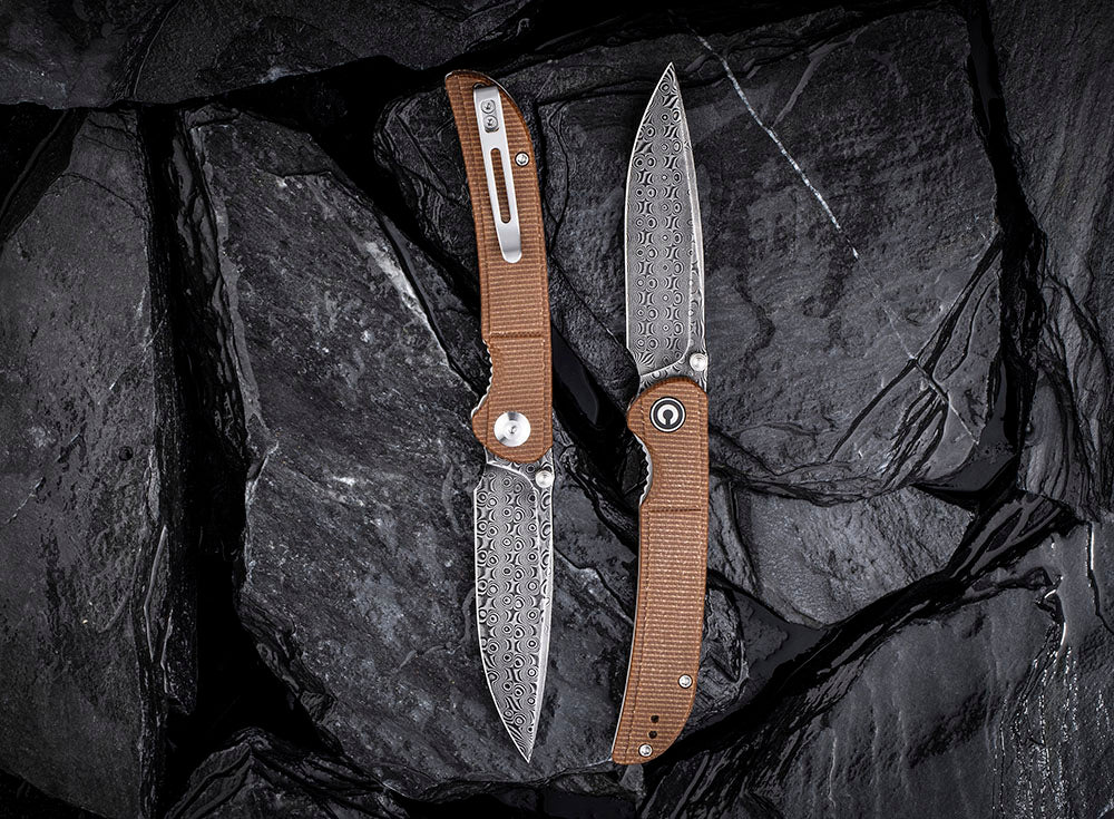 ** HERE NOW ** CIVIVI - C2107DS IMPERIUM - DAMASCUS blade - MICARTA Handle