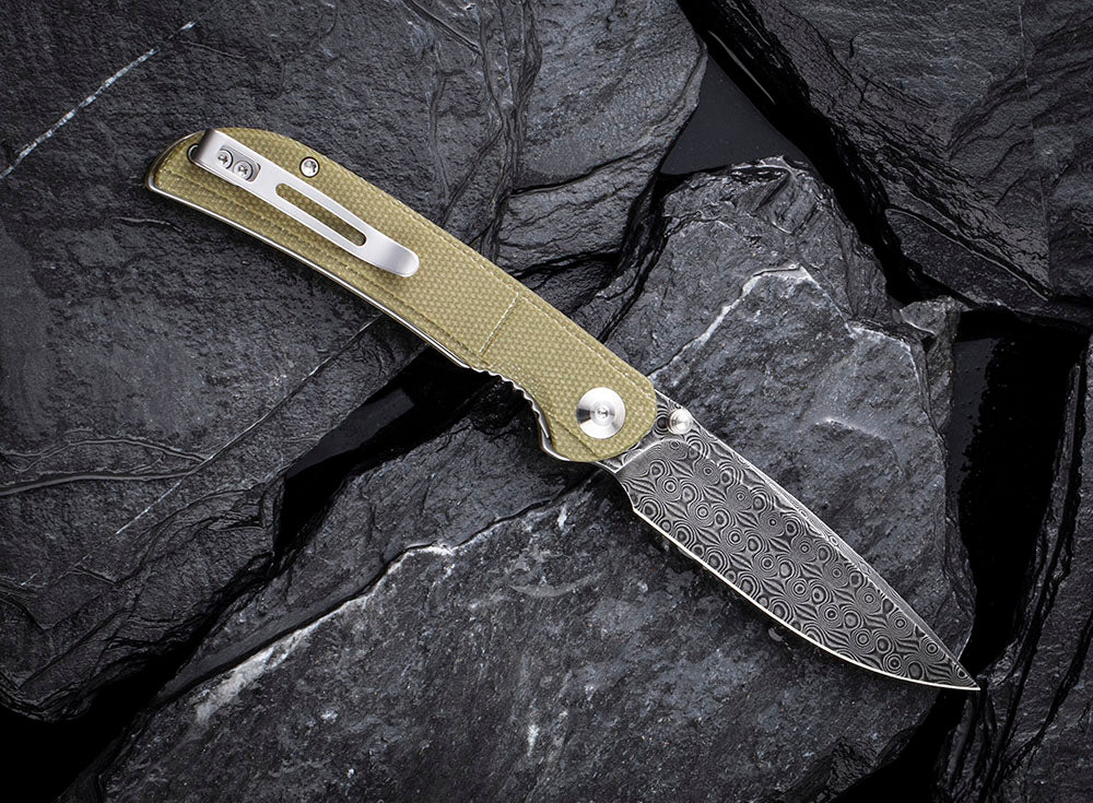 ** HERE NOW ** CIVIVI - C2107DS IMPERIUM - DAMASCUS blade - MICARTA Handle