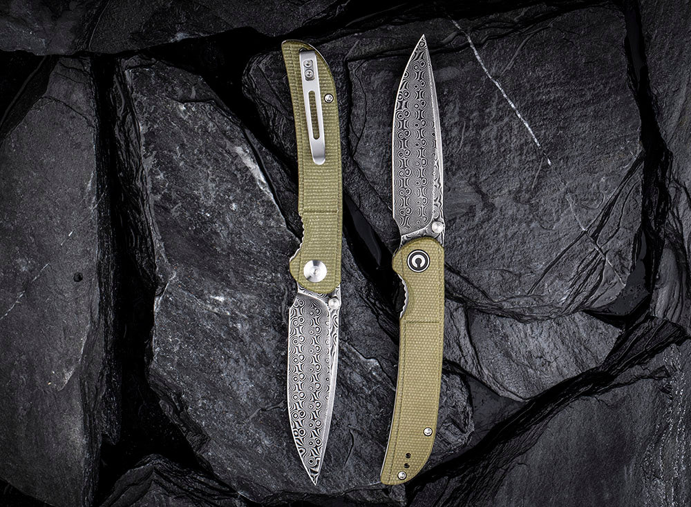 ** HERE NOW ** CIVIVI - C2107DS IMPERIUM - DAMASCUS blade - MICARTA Handle