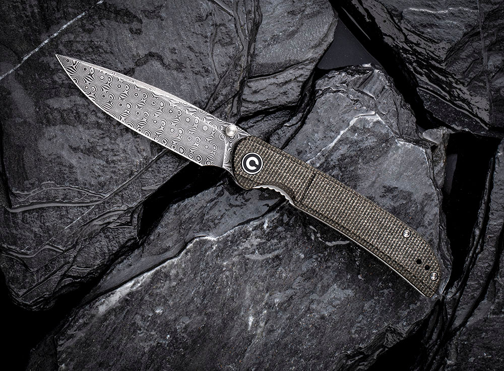 ** HERE NOW ** CIVIVI - C2107DS IMPERIUM - DAMASCUS blade - MICARTA Handle