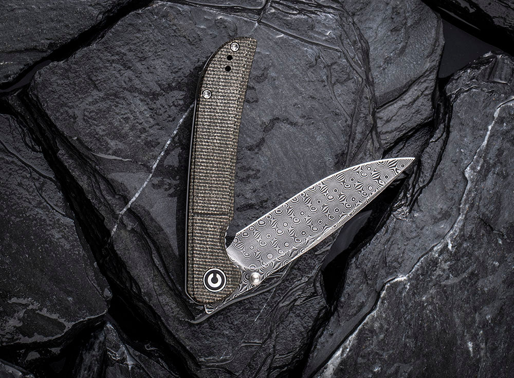 ** HERE NOW ** CIVIVI - C2107DS IMPERIUM - DAMASCUS blade - MICARTA Handle