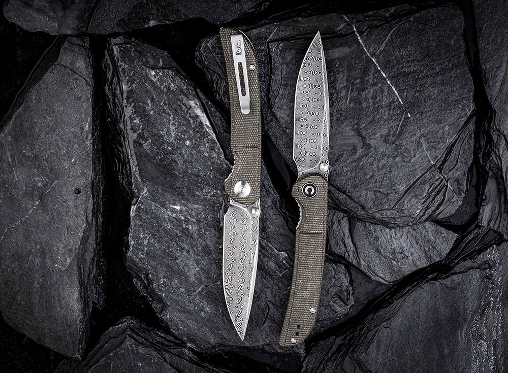** HERE NOW ** CIVIVI - C2107DS IMPERIUM - DAMASCUS blade - MICARTA Handle