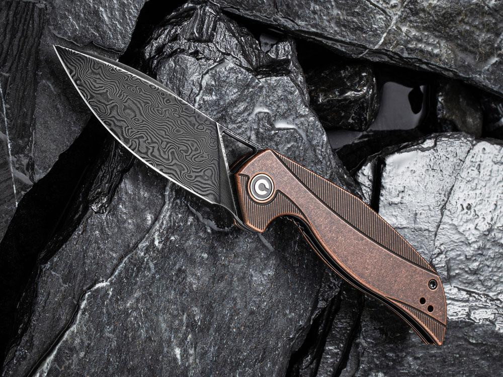 ** HERE NOW ** CIVIVI - C903DS-3 - ANTHROPOS - BLACK DAMASCUS BLADE - BLACKENED COPPER HANDLE - True Talon