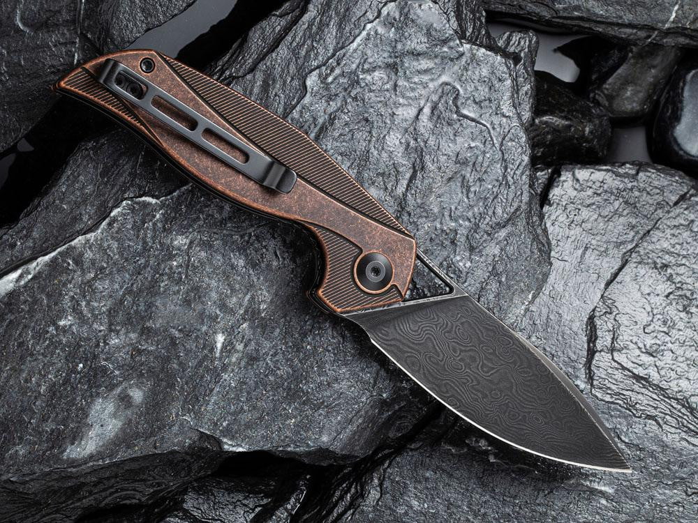 ** HERE NOW ** CIVIVI - C903DS-3 - ANTHROPOS - BLACK DAMASCUS BLADE - BLACKENED COPPER HANDLE - True Talon