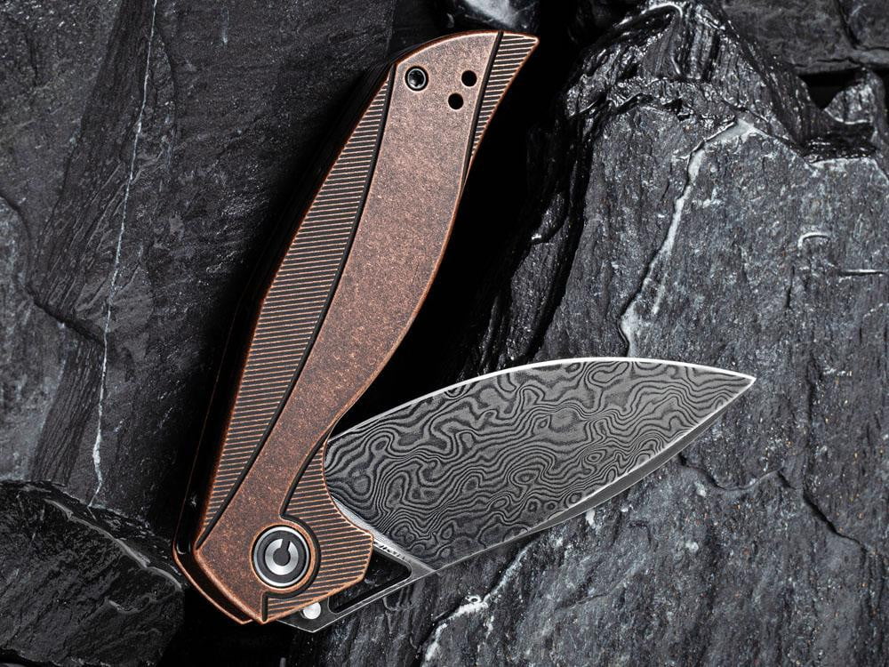** HERE NOW ** CIVIVI - C903DS-3 - ANTHROPOS - BLACK DAMASCUS BLADE - BLACKENED COPPER HANDLE - True Talon