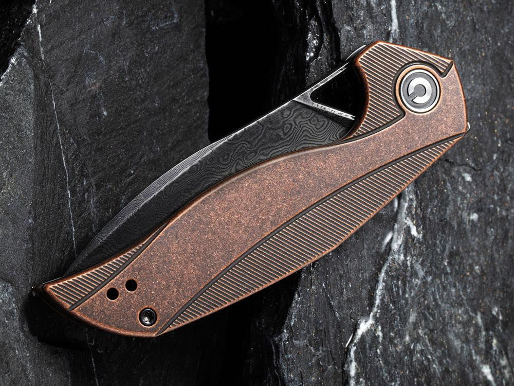** HERE NOW ** CIVIVI - C903DS-3 - ANTHROPOS - BLACK DAMASCUS BLADE - BLACKENED COPPER HANDLE - True Talon