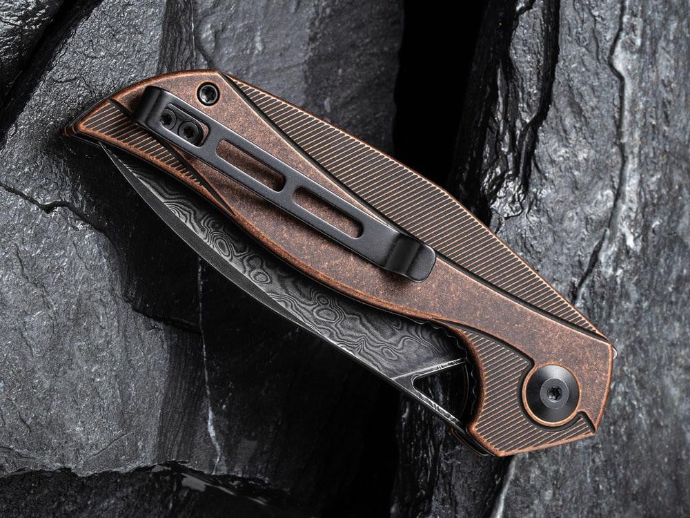 ** HERE NOW ** CIVIVI - C903DS-3 - ANTHROPOS - BLACK DAMASCUS BLADE - BLACKENED COPPER HANDLE - True Talon