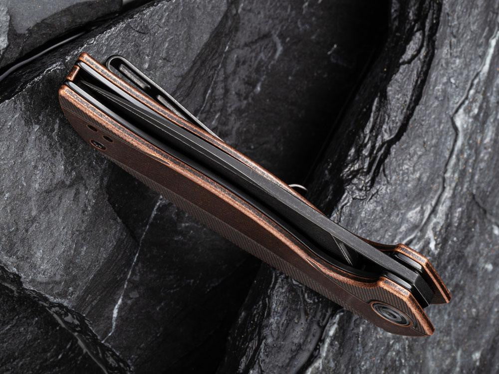 ** HERE NOW ** CIVIVI - C903DS-3 - ANTHROPOS - BLACK DAMASCUS BLADE - BLACKENED COPPER HANDLE - True Talon