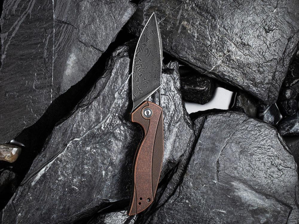 ** HERE NOW ** CIVIVI - C903DS-3 - ANTHROPOS - BLACK DAMASCUS BLADE - BLACKENED COPPER HANDLE - True Talon