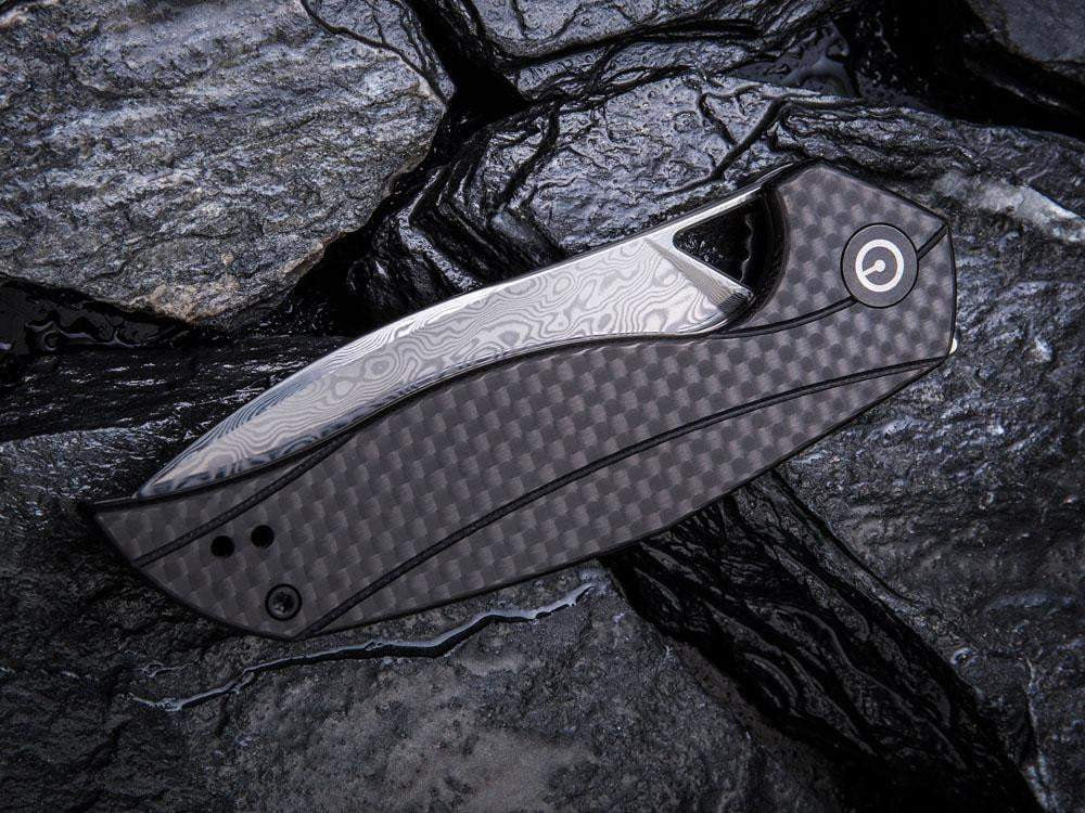 CIVIVI - C903DS - ANTHROPOS - DAMASCUS BLADE - Carbon Fiber over G10 Handle - True Talon