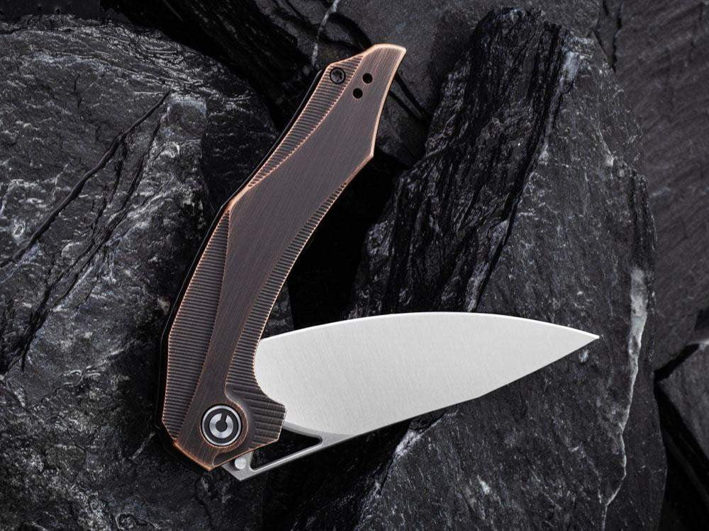 CIVIVI - C904D PLETHIROS - Satin 154CM Blade - Black Hand Rubbed Copper Handle - True Talon