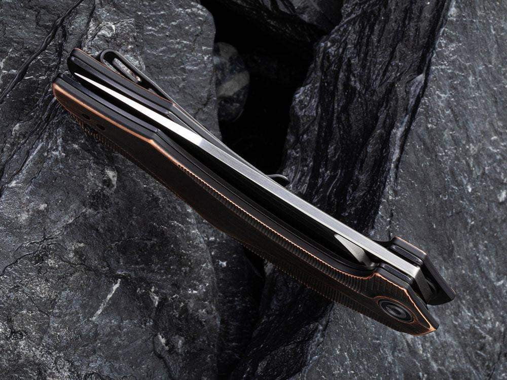 CIVIVI - C904D PLETHIROS - Satin 154CM Blade - Black Hand Rubbed Copper Handle - True Talon