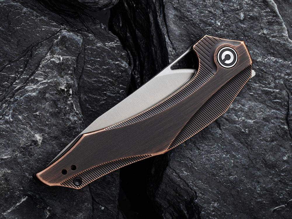 CIVIVI - C904D PLETHIROS - Satin 154CM Blade - Black Hand Rubbed Copper Handle - True Talon