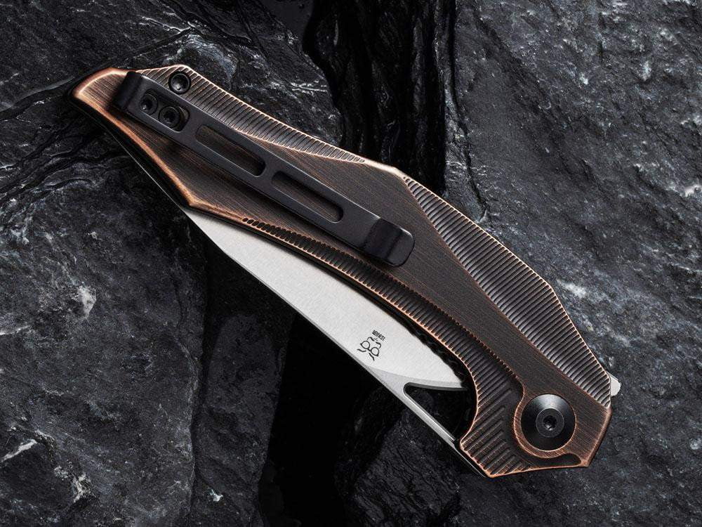 CIVIVI - C904D PLETHIROS - Satin 154CM Blade - Black Hand Rubbed Copper Handle - True Talon