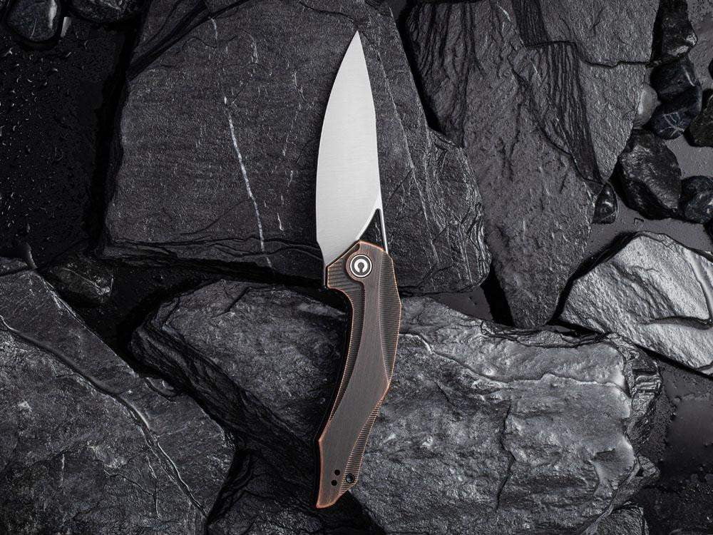 CIVIVI - C904D PLETHIROS - Satin 154CM Blade - Black Hand Rubbed Copper Handle - True Talon