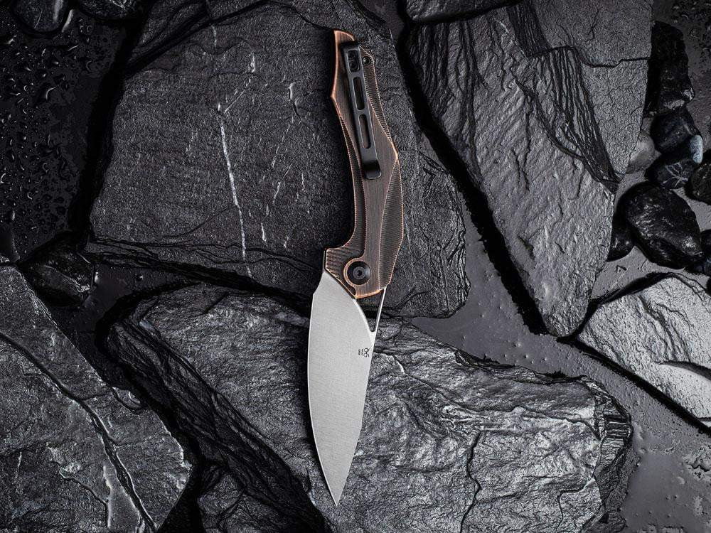 CIVIVI - C904D PLETHIROS - Satin 154CM Blade - Black Hand Rubbed Copper Handle - True Talon