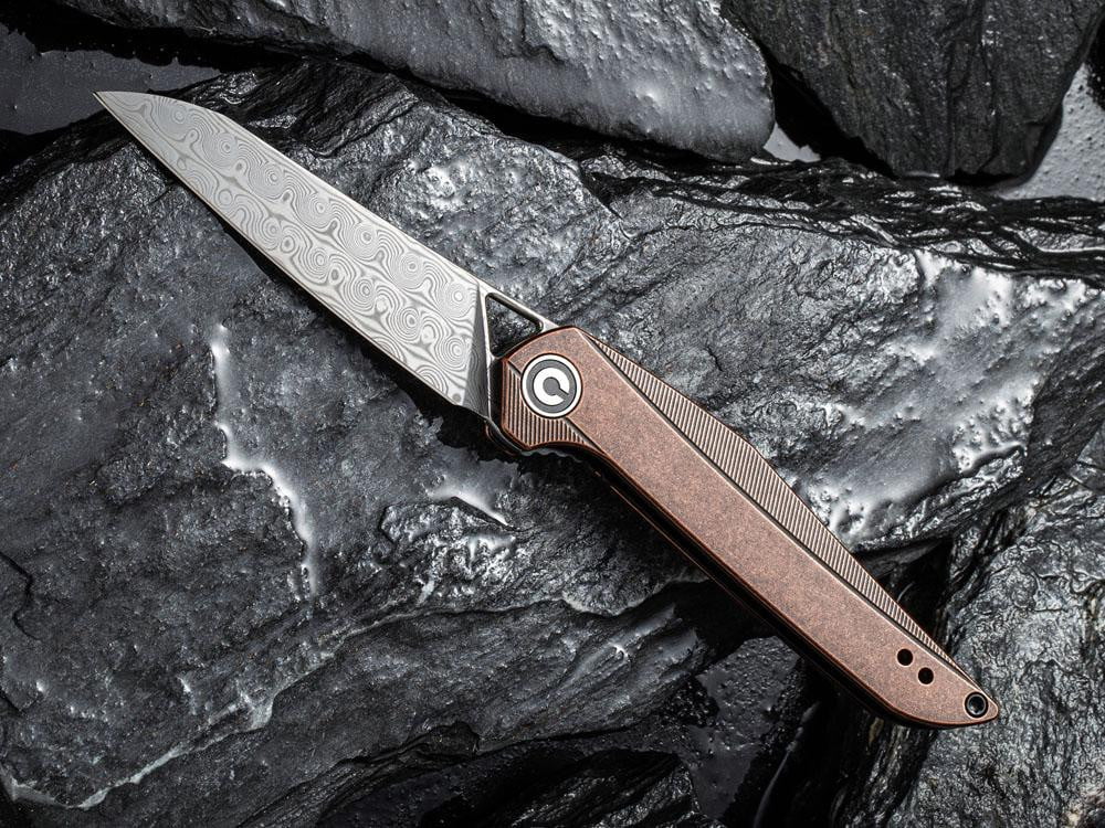 ** HERE NOW ** CIVIVI - C905DS-2 MCKENNA - DAMASCUS BLADE - COPPER HANDLE - True Talon