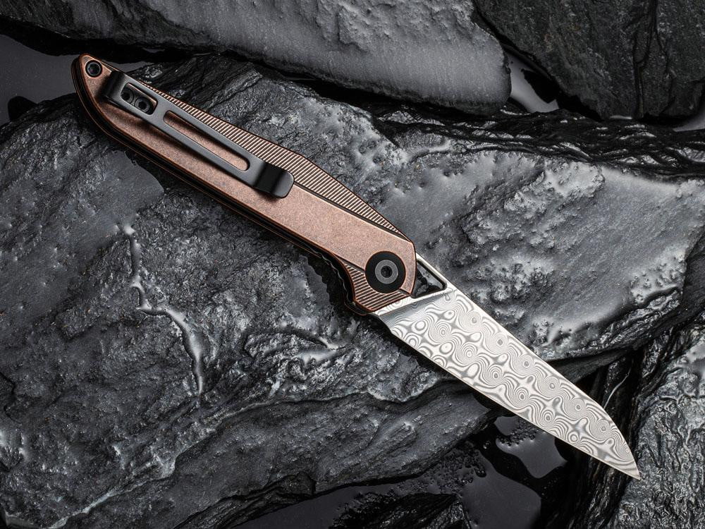 ** HERE NOW ** CIVIVI - C905DS-2 MCKENNA - DAMASCUS BLADE - COPPER HANDLE - True Talon