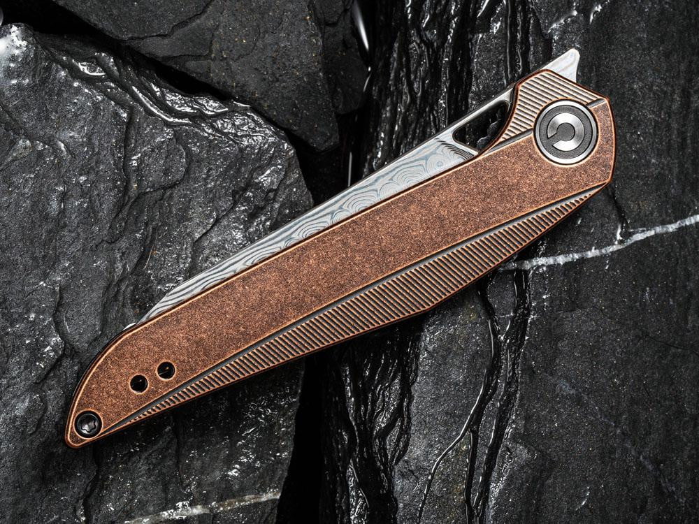 ** HERE NOW ** CIVIVI - C905DS-2 MCKENNA - DAMASCUS BLADE - COPPER HANDLE - True Talon