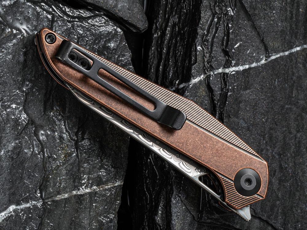 ** HERE NOW ** CIVIVI - C905DS-2 MCKENNA - DAMASCUS BLADE - COPPER HANDLE - True Talon
