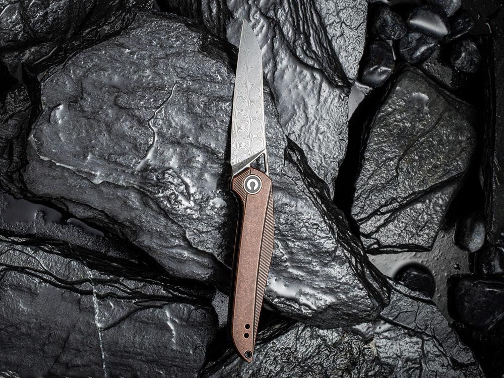 ** HERE NOW ** CIVIVI - C905DS-2 MCKENNA - DAMASCUS BLADE - COPPER HANDLE - True Talon