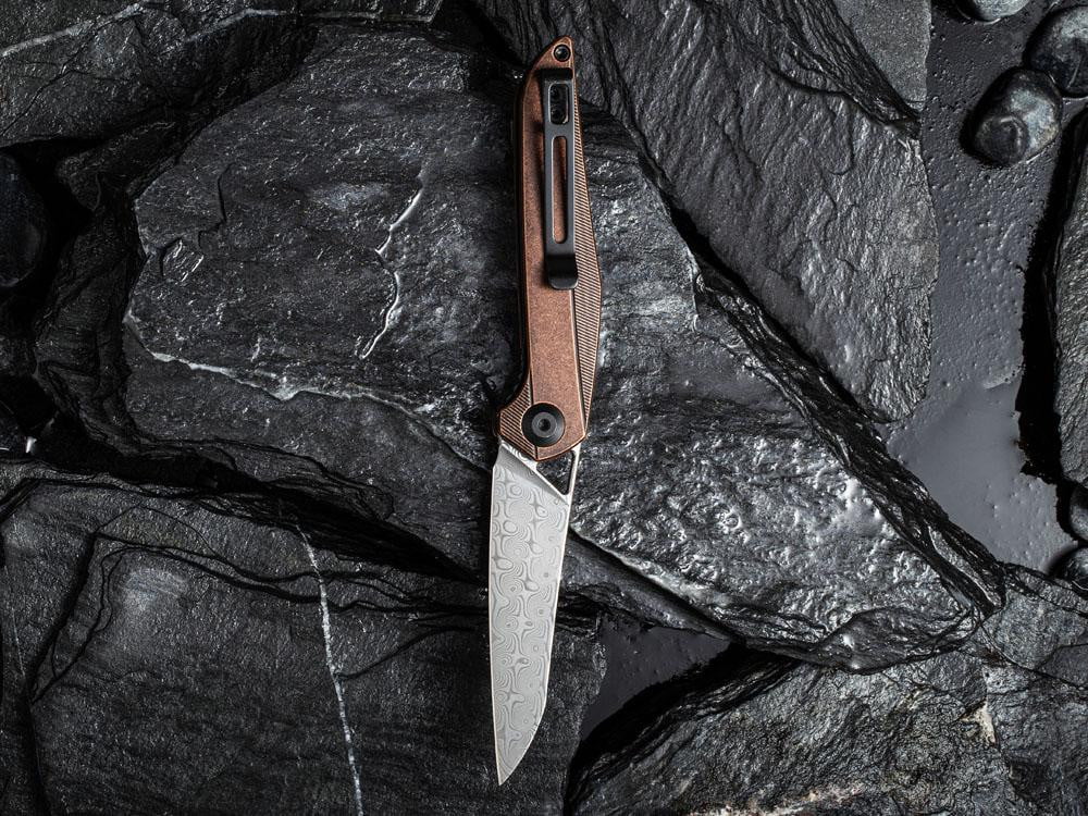 ** HERE NOW ** CIVIVI - C905DS-2 MCKENNA - DAMASCUS BLADE - COPPER HANDLE - True Talon