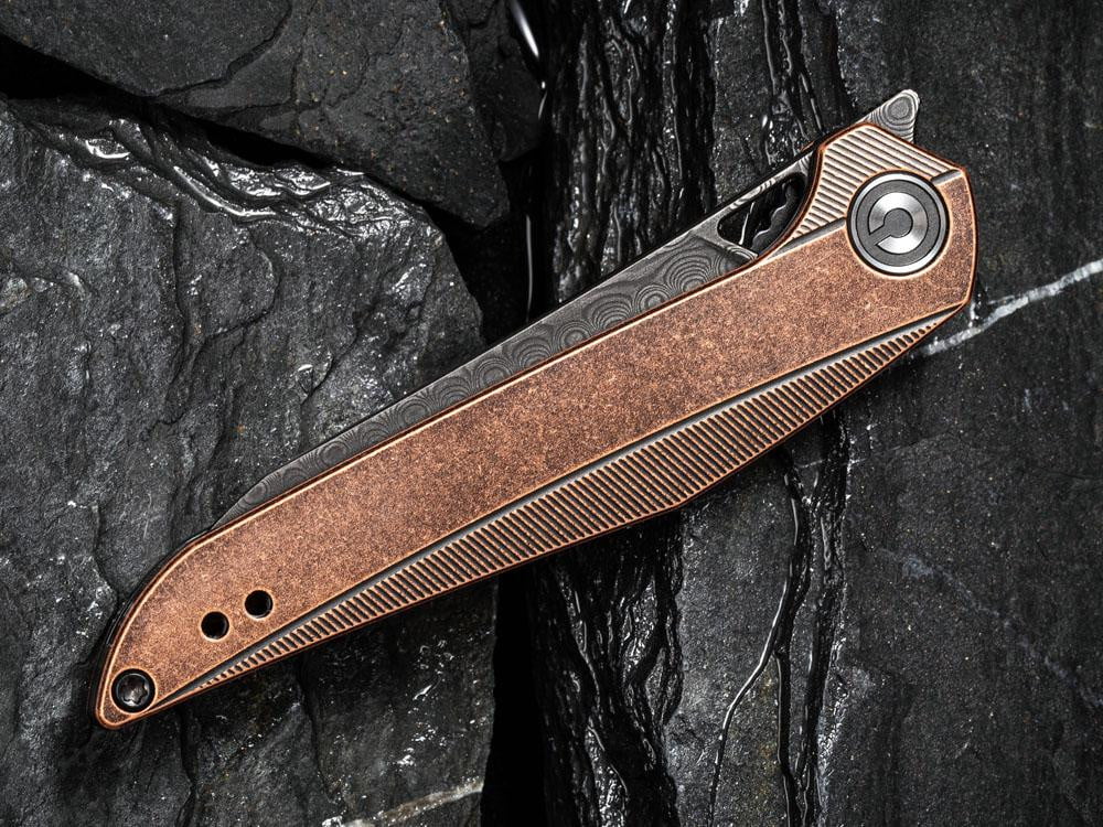 ** HERE NOW ** CIVIVI - C905DS-3 MCKENNA - BLACK DAMASCUS BLADE - COPPER HANDLE - True Talon