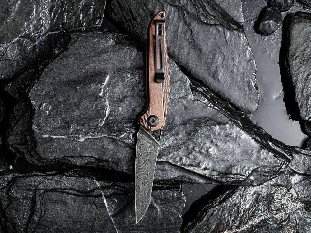 ** HERE NOW ** CIVIVI - C905DS-3 MCKENNA - BLACK DAMASCUS BLADE - COPPER HANDLE - True Talon